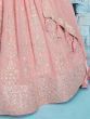 Beautiful Baby Pink Sequins Georgette Engagement Wear Lehenga Choli 