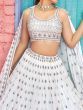 Outstanding White Sequins Georgette Lehenga Choli With Dupatta