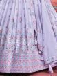 Attractive Lavender Sequins Georgette Engagement Wear Lehenga Choli 