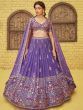 Enchanting Purple Sequins Georgette Lehenga Choli With Dupatta

