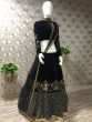 Fabulous Black Thread Embroidery Velvet Bridal Lehenga Choli