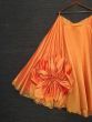 Orange 3D Floral Chanderi Silk Party Wear Lehenga Choli