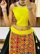Ultimate Black & Yellow Gamthi-Work Cotton Navratri Lehenga Choli