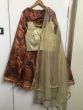 Krystle D'Souza Brown Printed Banarasi Silk Partywear Lehenga Choli With Dupatta (Default)
