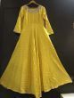 Readymade Alia Bhatt Yellow Butti Work Nylon Silk Festive Wear Gown With Dupatta (Default)