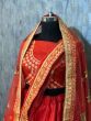 Red Embroidered Banglory Silk Bridal Lehenga Choli With Dupatta (Default)