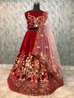 Maroon Embroidery Velvet Silk Bridal Lehenga Choli With Dupatta (Default)