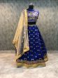 Royal Blue Embroidery Banglory Silk Designer Lehenga Choli (Default)