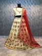 Red-Beige  Embroidery Banarasi Wedding Lehenga Choli (Default)