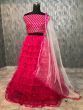 Hot Pink Embroidery Net Ruffle Designer Lehenga Choli (Default)