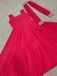 Desirable Red Sequined Ready-to-Wear Georgette Party Wear Gown