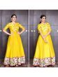 Rakul Preet Singh Yellow Embroidered Satin Silk Festive Wear Gown For Woman (Default)