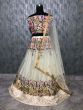 Cream Embroidery Net Wedding Lehenga Choli (Default)