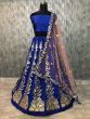 Blue Embroidery Taffeta Silk Wedding Lehenga Choli With Dupatta (Default)
