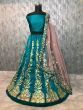 Green Embroidery Taffeta Silk Wedding Lehenga Choli With Dupatta (Default)