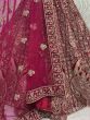 Fascinating Rani Pink Dori Embroidery Velvet Bridal Wear Lehenga Choli