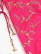 Pink & Golden Semi-Stitched Myntra Lehenga & Unstitched Blouse with Dupatta