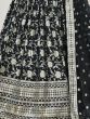 Precious Black Zari Embroidered Jacquard Reception Wear Lehenga Choli