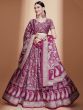 Adorable Purple Digital Printed Chinon Wedding Wear Lehenga Choli  