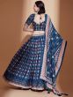 Charming Blue Digital Printed Chinon Sangeet Wear Lehenga Choli  

