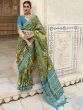 Excellent Green Patola Art Silk Wedding Wear Saree