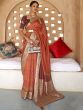 Enchanting Fiery Orange Bandhani Printed Patola Silk Wedding Wear Saree