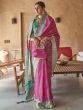 Classic Fascial Pink Bandhani Printed Patola Silk Wedding Wear Saree