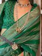 Fascinating Green Foil Printed Silk Traditional Saree With Blouse
