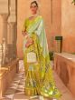 Abundant Olive Green Patola Printed Silk Saree With Blouse