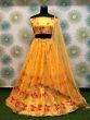 Yellow Embroidered Heavy Net Wedding Lehenga Choli