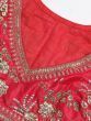 Red & Golden Semi-Stitched Myntra Lehenga & Unstitched Choli with Dupatta
