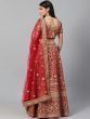 Red & Golden Semi-Stitched Myntra Lehenga & Unstitched Blouse with Dupatta