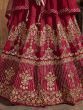 Red Zari Embroidery Art Silk Bridal Lehenga Choli With Dupatta