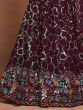 Glamorous Maroon Sequins Georgette Reception Wear Lehenga Choli 