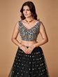 Glorious Black Sequins Embroidered Net Party Wear Lehenga Choli