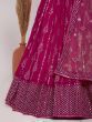 Glamorous Rani Pink Mirror Work Georgette Wedding Lehenga Choli 