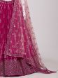 Glamorous Rani Pink Mirror Work Georgette Wedding Lehenga Choli 