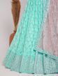 Gorgeous Turquoise Sequins Georgette Sangeet Wear Lehenga Choli 