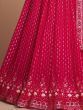 Wondrous Rose Pink Sequined Georgette Bridesmaid Lehenga Choli