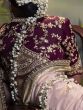 Captivating Dusty Pink Zari Weaving Art Silk Wedding Wear Saree
