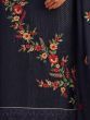 Astonishing Blue Floral Embroidered Georgette Festive Wear Salwar Kameez
