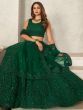 Attractive Green Sequins Net Mehendi Wear Lehenga Choli With Dupatta
