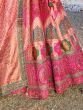 Glamorous Pink Thread Work Silk Bridesmaid Lehenga Choli With Dupatta 
