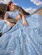 Stunning Sky-Blue Sequins Reception Wear Lehenga Choli With Dupatta