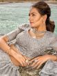Captivating Grey Sequins Organza Reception Wear Lehenga Choli 
