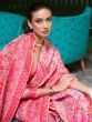 Gorgeous Pink Weaving Silk Wedding Wear Saree With Blouse