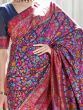 Marvelous Navy Blue Weaving Silk Event Wear Saree With Blouse