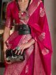 Glamorous Rani Pink Zari Weaving Georgette Traditional Saree  