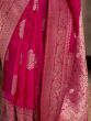 Glamorous Rani Pink Zari Weaving Georgette Traditional Saree  