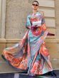 Attractive Multi-Color Digital Printed Satin Festival Wear Saree 